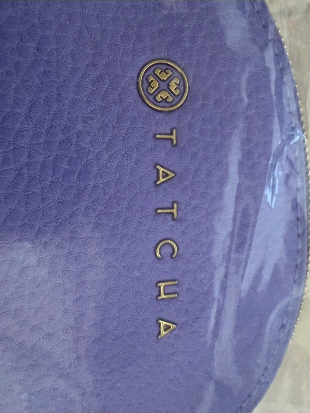 TWO Tatcha Lavender Pebbled Faux Leather Small Cosmetic Pouches